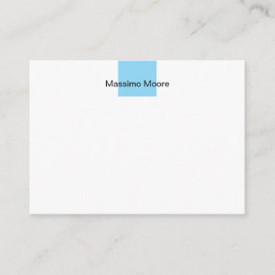Blue Black White Plain Elegant Own Name Enclosure Card