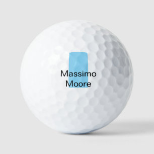 Blue Black White Plain Elegant Own Name Golf Balls