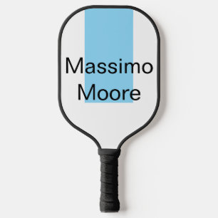 Blue Black White Plain Elegant Own Name Pickleball Paddle
