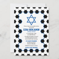 Blue Black White Soccer Ball Bar Mitzvah