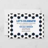 Blue Black White Soccer Ball Bar Mitzvah Reception