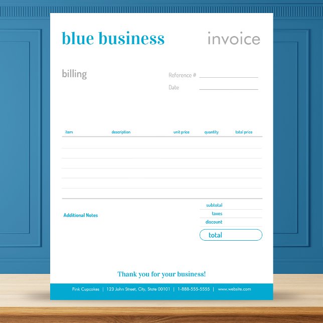 Blue Blank Order Form or Invoice Notepad (Creator Uploaded)