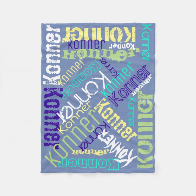 Blue Blanket Name Collage Personalised (Front)