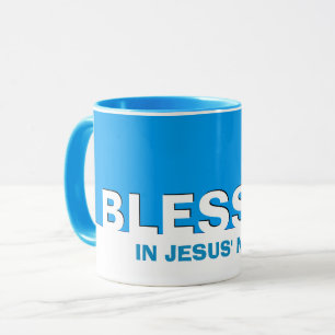 Blue BLESSED Christian Mug