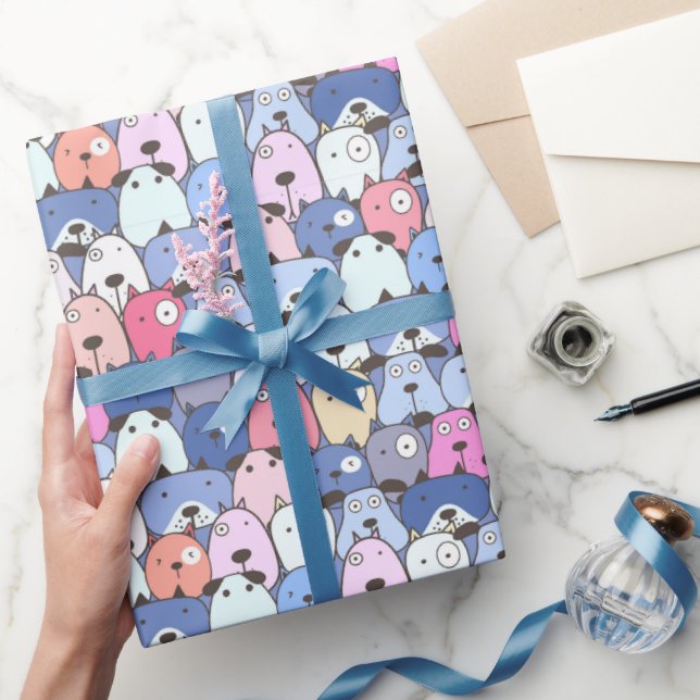 Blue Bliss Dogs Wrapping Paper (Gifting)