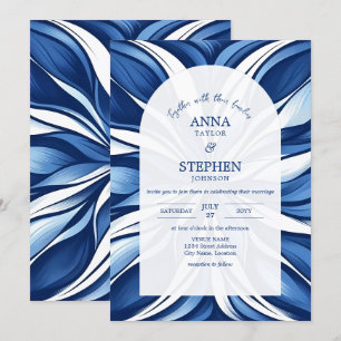 Blue Bliss Organic Floral Wedding Invitation