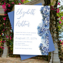 Blue Bliss Wedding Floral Side Border