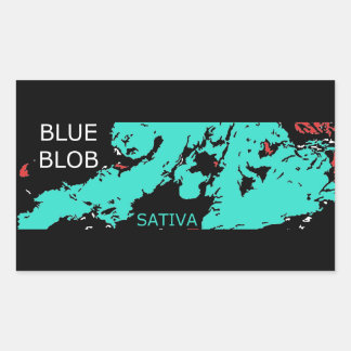 BLUE BLOB SATIVA RECTANGULAR STICKER