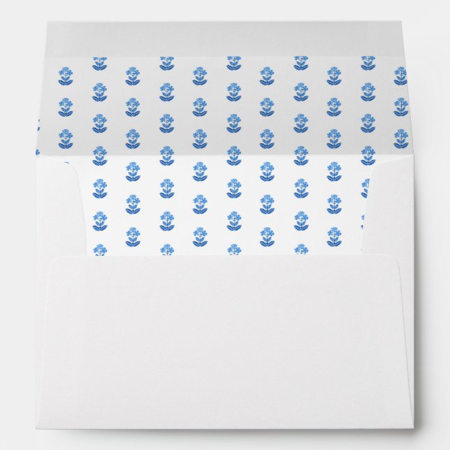 Blue Block Print Envelope (Back (Bottom))