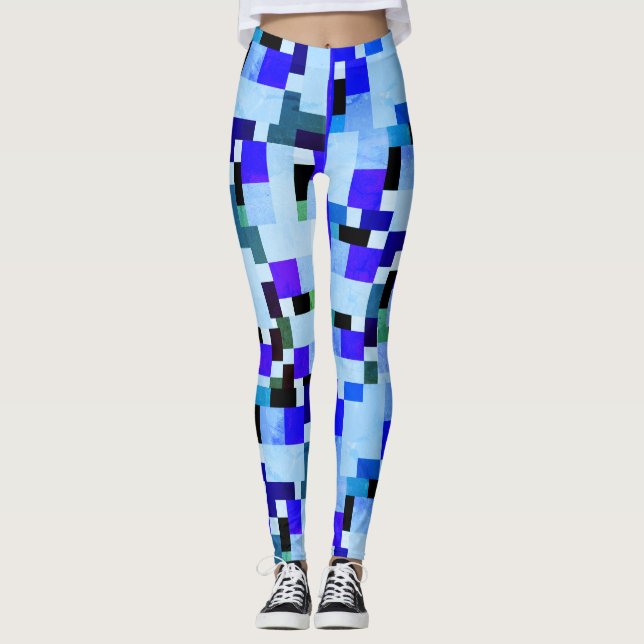 Blue blocks leggings (Front)
