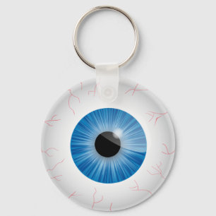 Blue Bloodshot Eyeball Key Ring