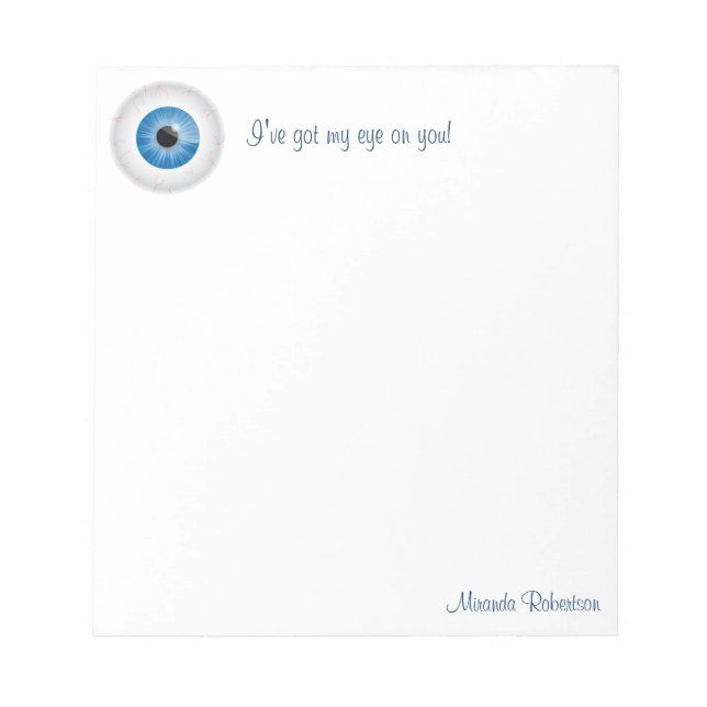 Blue Bloodshot Eyeball Notepad (Front)