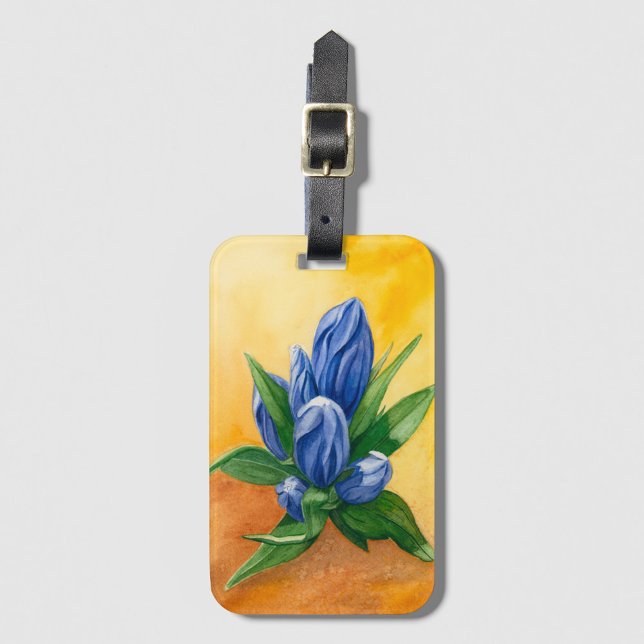 Blue Bloom – Floral Art Luggage Tag (Creator Uploaded)