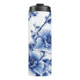 Blue Bloom Plastic Water Bottle