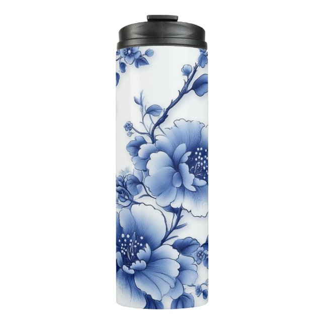 Blue Bloom Plastic Water Bottle (Front)