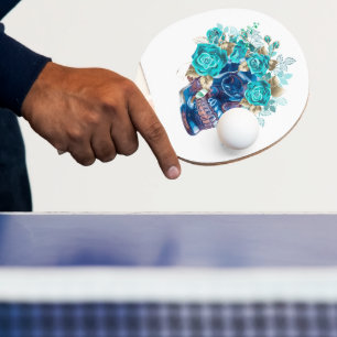 Blue Bloom Requiem Ping Pong Paddle – Artistic Flo