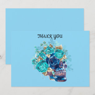 Blue Bloom Requiem Thank You Card