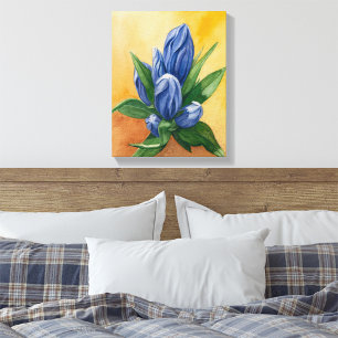 “Blue Bloom” – Watercolor Floral Canvas Print