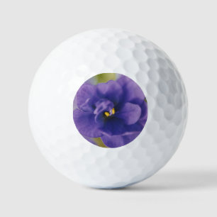 Blue Blooming Flower of Violet Saintpaulia Zoomed Golf Balls