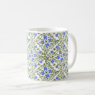 Blue Blooms Ditsy Floral Pattern Coffee Mug