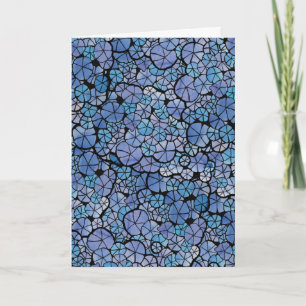 Blue Blooms Morning Glory Abstract Flower Garden Card