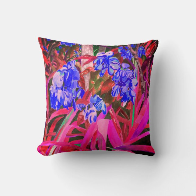 Blue Blooms Throw Pillow (Front)