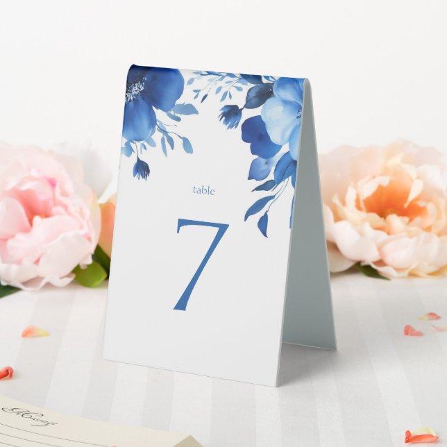 Blue Blooms Watercolor BAT MITZVAH CUSTOM  (In SItu (Wedding))