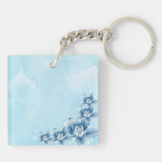Blue Blossom Acrylic Keychain 