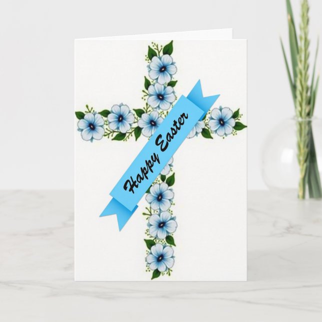 Blue Blossom Cross Season Card (Front)