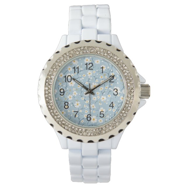 Blue Blossom Daisy Floral Watch (Front)