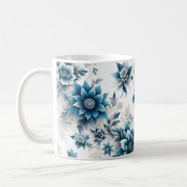 Blue Blossom Elegance/Blooms in Blue Coffee Mug (Left)