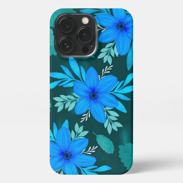 Blue Blossom Elegance iPhone Cover (Back)