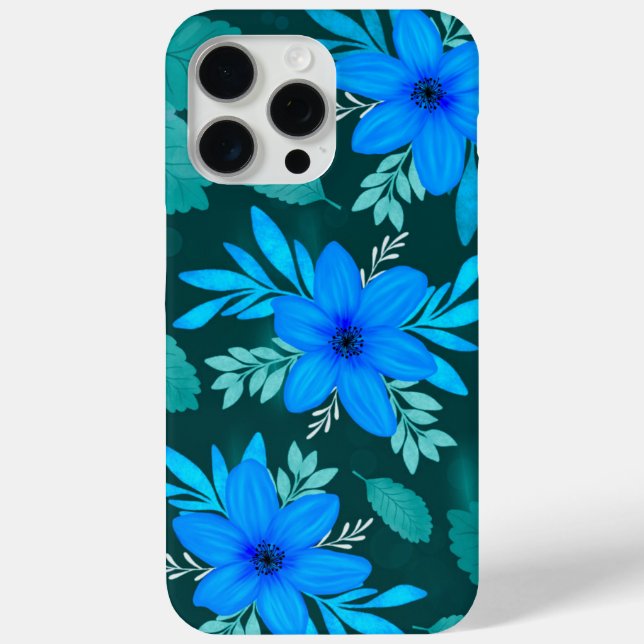 Blue Blossom Elegance iPhone Cover (Back)