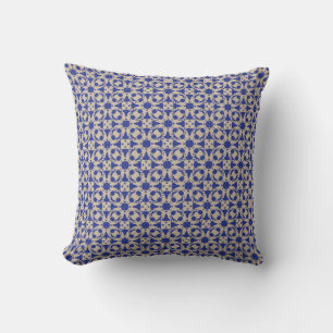 Blue Blossom Geometric Throw Pillow