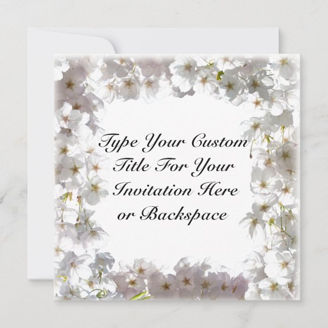 Blue Blossom Invitations Personalised RSVP Cards (Front)
