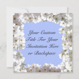 Blue Blossom Invitations Personalised RSVP Cards
