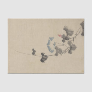Blue Blossom of Morning Glory on Vine by Hokusai Tissue Paper