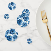 Blue Blossom Watercolor Floral Botanical White