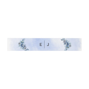 Blue Blossom Wedding Invitation Belly Bands Band