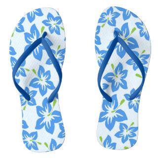 Blue Blossoms Floral Flip Flops
