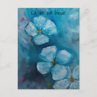 Blue blossoms "la vie en bleue" postcard