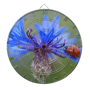 Blue Blossoms Ladybug Peace Love Destiny Art  Vine Dartboard