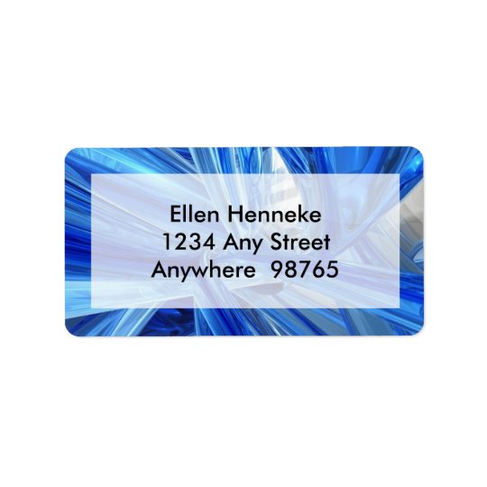 Blue Blown Glass Address Label