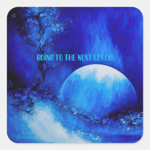 BLUE BLUE MOON SQUARE STICKER