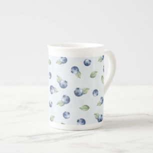Blue Blueberries Fruit Bone China Mug