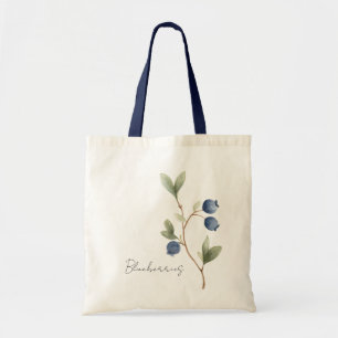 Blue Blueberries Fruit Butterfly Tote Bag