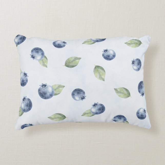 Blue Blueberries Fruit   Decorative Cushion (Front)