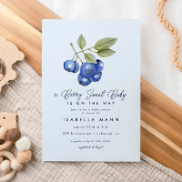 Blue Blueberry Berry Sweet Baby Shower