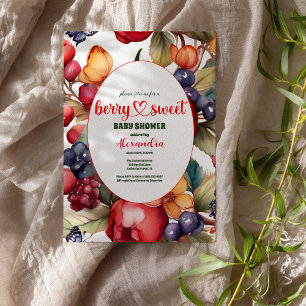 Blue Blueberry Berry Sweet Baby Shower Invitation