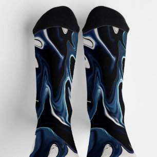 Blue blurred pattern socks